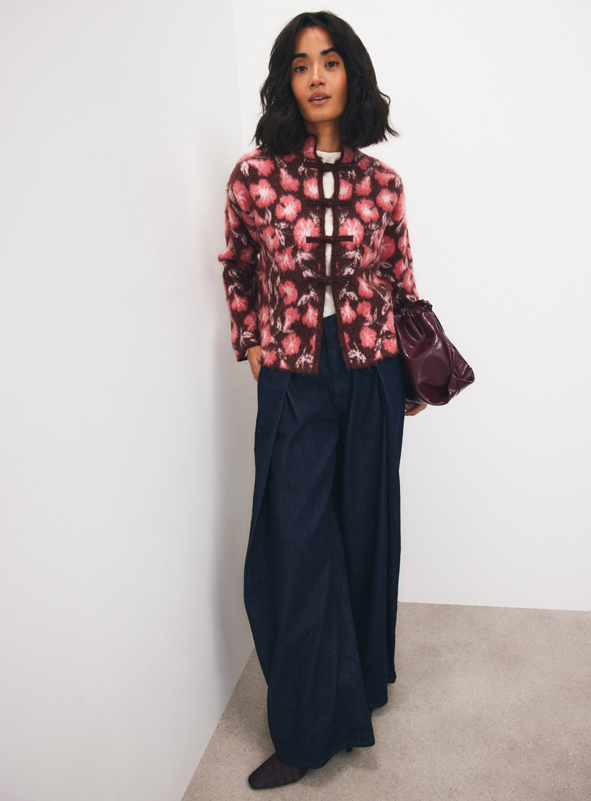 Floral Frogging Cardigan XL - Image 2 thumbnail
